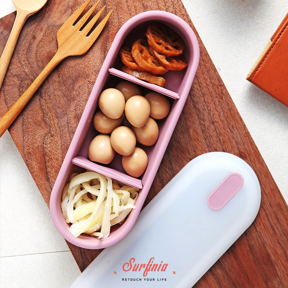 [1+1] 서피니아 실리콘 칸분리형 밀폐 도시락통 