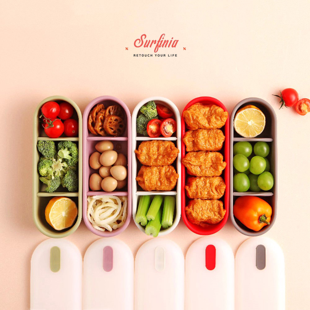 [1+1] 서피니아 실리콘 칸분리형 밀폐 도시락통 