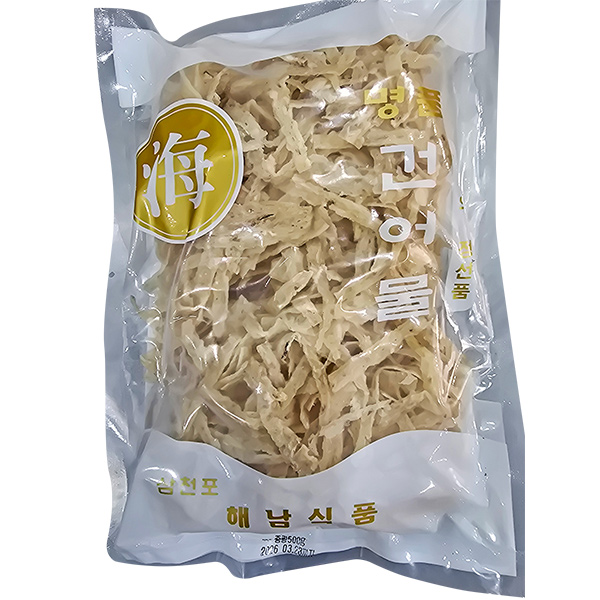국내 삼천포 사천가공 쫄깃쫄깃 명엽채 500g 오징어실채 300g