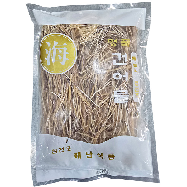 국내 삼천포 사천가공 쫄깃쫄깃 명엽채 500g 오징어실채 300g