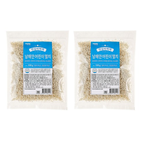 바다원 안심이력제 볶음용 남해안 어린이멸치 (냉동), 150g, 2개 c
