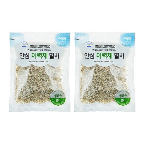 바다원 국내산 안심 이력제 볶음용 멸치 150g, 2개 c