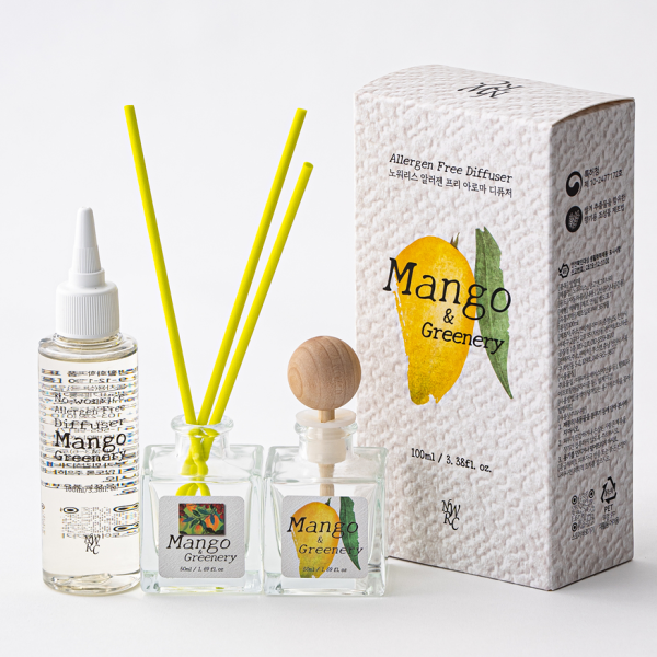 노워리스 망고앤그리너리 디퓨저 100ml 리필 세트