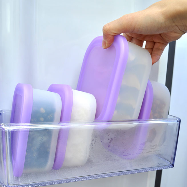 [플렉스앤락] 국산 반투명 실리콘 냉동밥보관용기 150ml+ 300ml+ 500ml 3종 세트 / 용량별 단품 1p