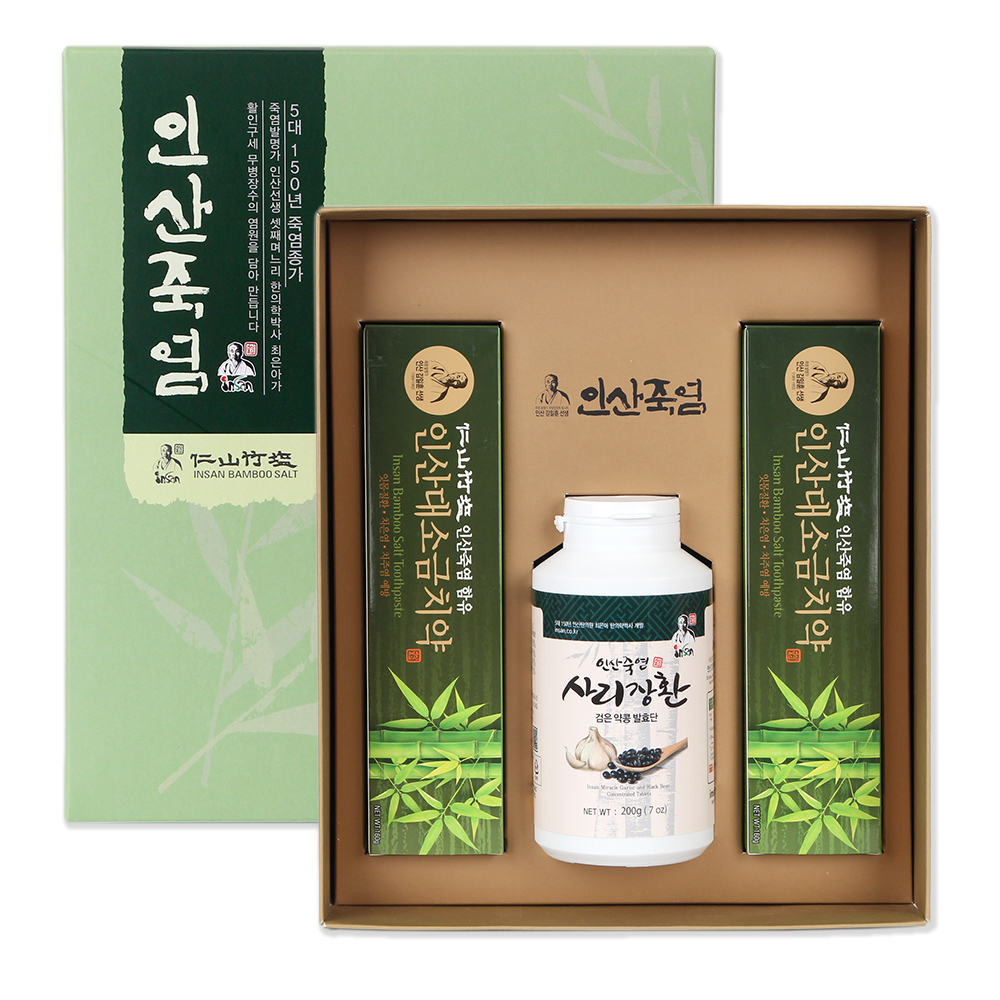 인산죽염 사리장환 치약 선물세트 [200g+치약 2개]