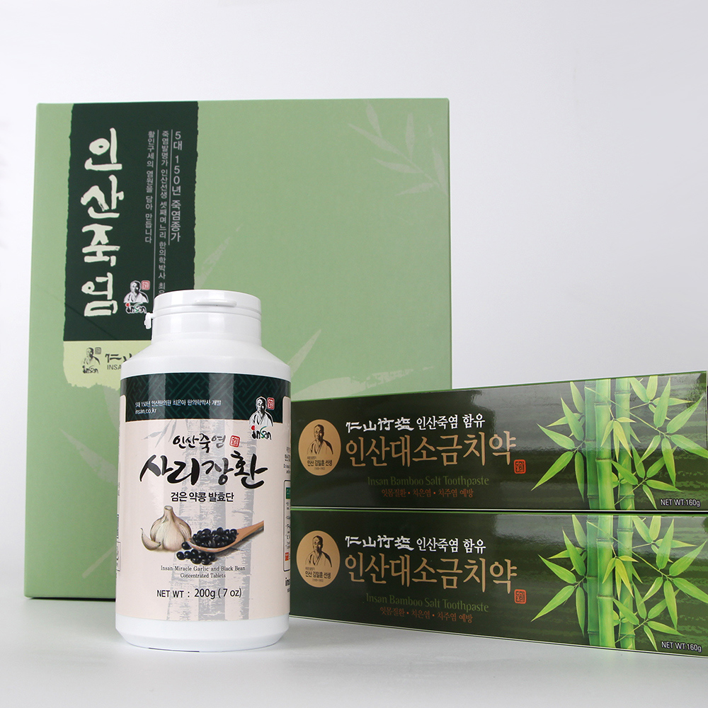 인산죽염 사리장환 치약 선물세트 [200g+치약 2개]