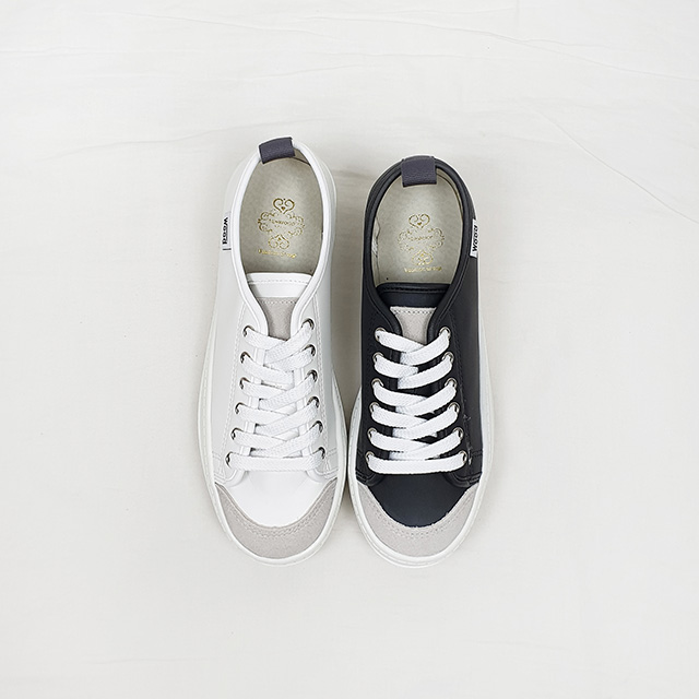 시즈 국산 미니라벨 화이트 블랙 통굽 스니커즈 3cm