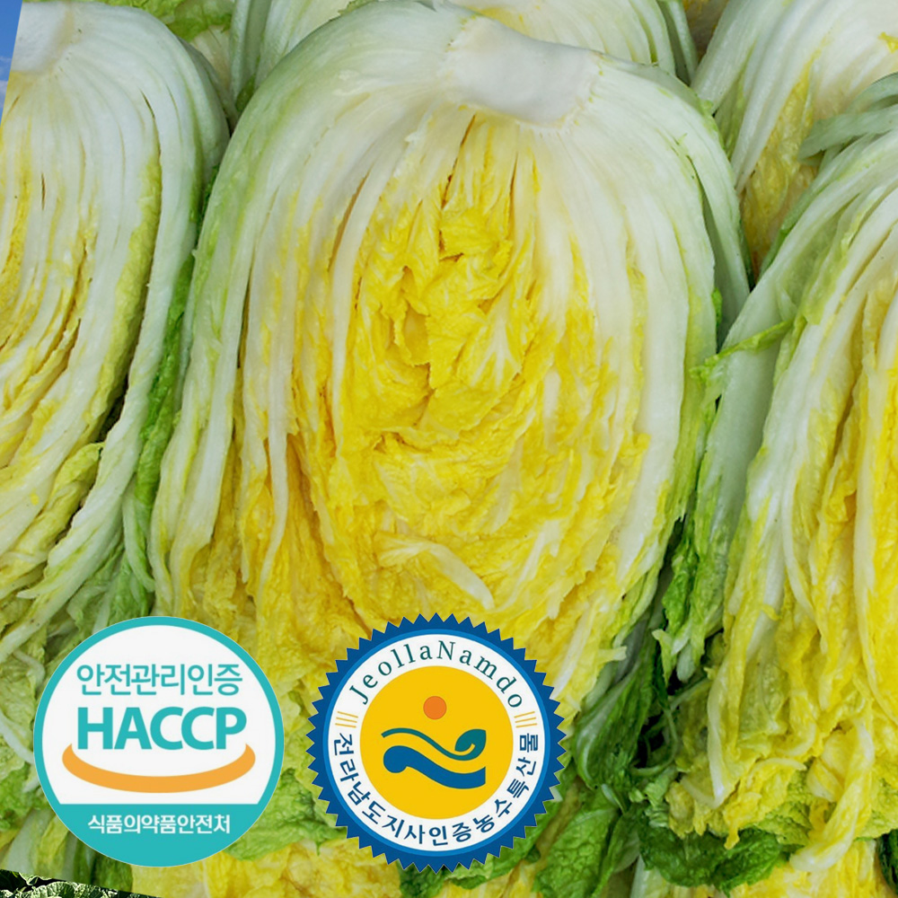 [예약배송] 3개인증 GAP HACCP 전남도지사인증 직접 기른 해남 절임배추 20kg 국내산 천일염 7-10포기