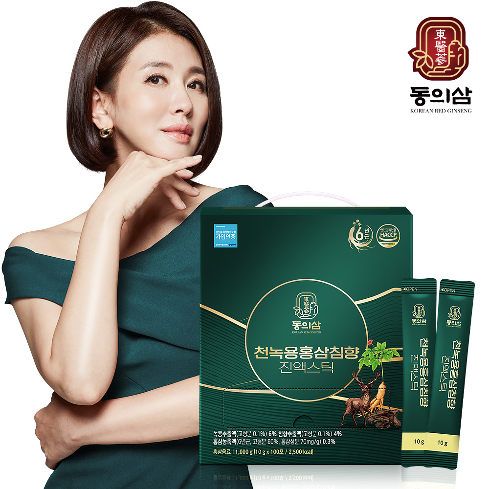 동의삼 천녹용홍삼침향 진액스틱(10g x 100포) +쇼핑백포함 2027-07-15