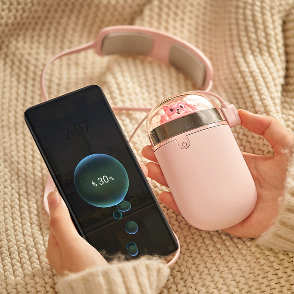 3in1 손난로+넥워머+보조배터리 5000mAh (11시간 온열 사용가능)(핑크/화이트)