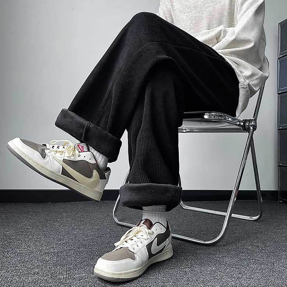 왕기모 5종 코듀로이 양털기모골덴 와이드팬츠 커플룩 부드러움과 따뜻함 트레이닝 일상복 남여공용 밴딩팬츠