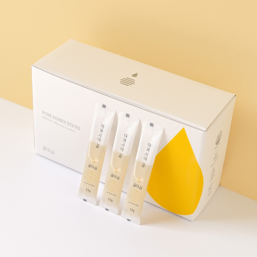 꿀마실 천연벌꿀 3종 혼합 꿀스틱 12g 60개(아카시아꿀, 야생화꿀, 밤꿀)