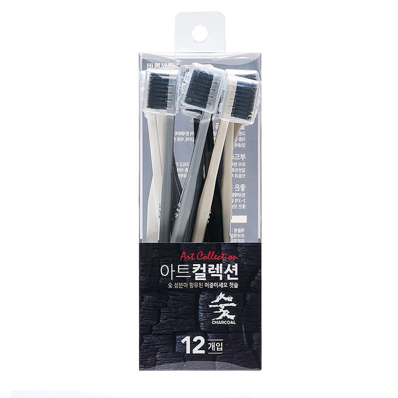 바른생활 아트컬렉션 숯 초극세모 칫솔 12입 대표이미지 섬네일