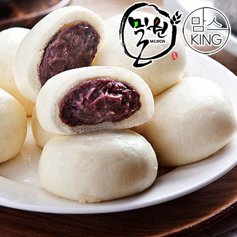[맘스킹]밀원본가 HACCP 안흥찐빵/흑미찐빵/단호박찐빵 25개(1600g)-국산팥 대표이미지 섬네일