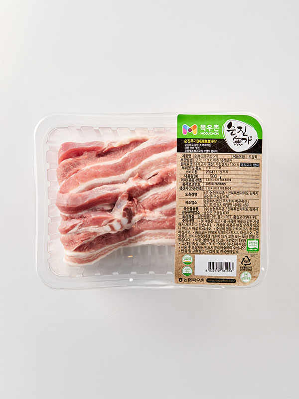 무항생제 한돈 삼겹살(구이용, 500g)｜목우촌