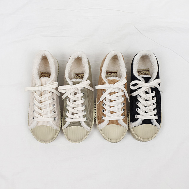 누모 국산 골덴 털안감 코듀로이 통굽 스니커즈 3cm