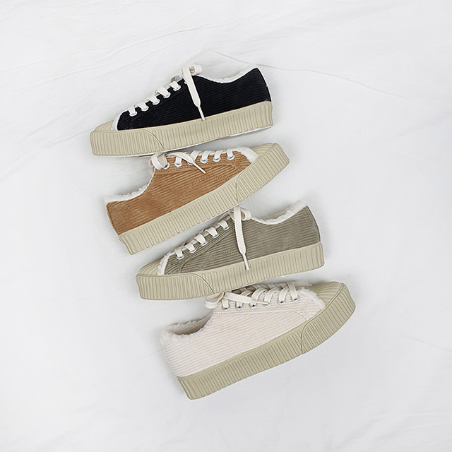 누모 국산 골덴 털안감 코듀로이 통굽 스니커즈 3cm